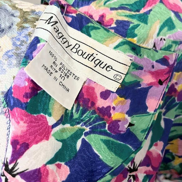 Maggy Boutique 80s Floral Knee Length Dress size 10 - Picture 14 of 14